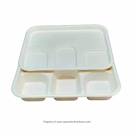 bagasse 4 cp meal tray
