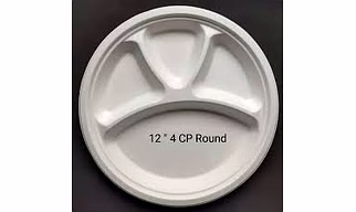 Bagasse 12 inches 4 CP Plates