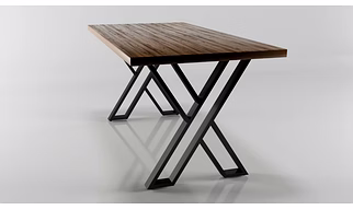 Metal Dining Table Legs (Set Of 2) X Shape, Chrome Steel Table Legs, Trapezoid Metal Frame, Industrial Table Base, Iron Legs