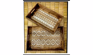 Wooden serving tray