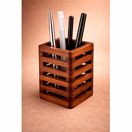 wooden pen holder
