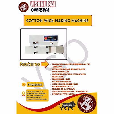 cotton wick making machine
