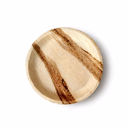 shallow round areca leaf plate