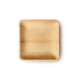 flat square areca leaf plate