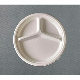 round compartment bagasse plate