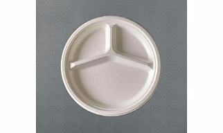 Round Compartment Bagasse Plate