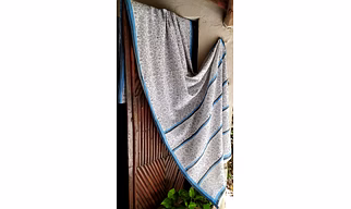Block Print Saree Turkey Blue & Blue