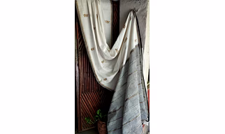 Block Print Saree Golden