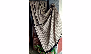 Kasim Line Saree Black