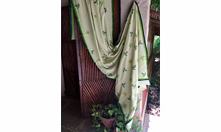 Leaf Print Saree Green & Parrot
