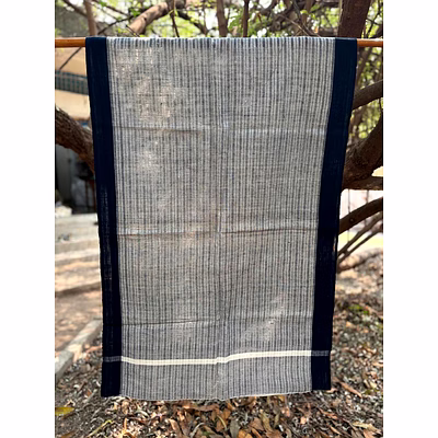 nilu weaving stole with natural indigo