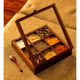 rosewood spice box (square)