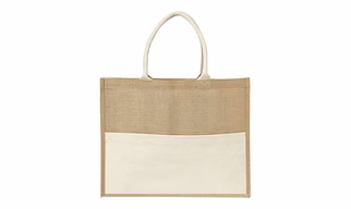 Jute Bag With Canvas Front Pocket