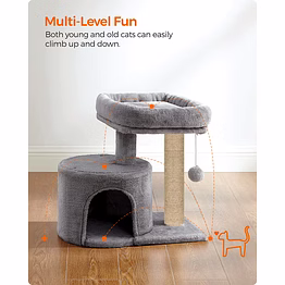 furrlovers hanging ball grey cat tree 16no