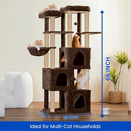 89 furrlovers cat tree multiple condos cat house jute rope posts cats(28 x 19 x 66 inches)