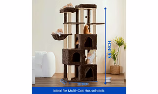89 Furrlovers Cat Tree Multiple Condos Cat House Jute Rope Posts Cats(28 X 19 X 66 Inches)