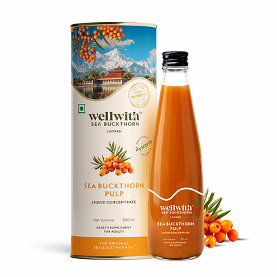 wellwith sea buckthron pulp (300 ml)