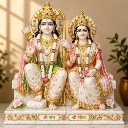 ram & sita marble god statues