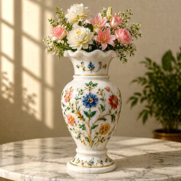 marble flower vase