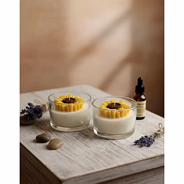 handmade soy wax sunflower jar candle | natural scented glass candle | home décor gift | long burning aromatherapy candle