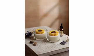 Handmade Soy Wax Sunflower Jar Candle | Natural Scented Glass Candle | Home Décor Gift | Long Burning Aromatherapy Candle
