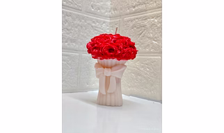 Handmade Soy Wax Rose Bouquet Candle with Bow | 3D Floral Decorative Scented Candle | Luxury Gift for Valentine, Anniversary & Home Décor