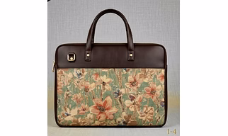 Floral Fabric Laptop / Office Tote Bag