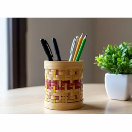 bamboo pen stand