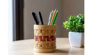 Bamboo Pen Stand