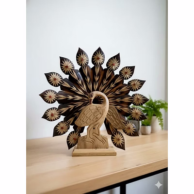bamboo peacock table stand (8 inch)