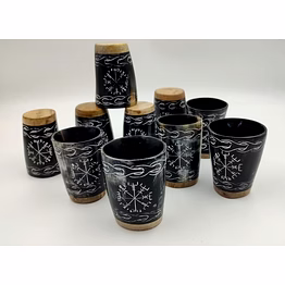 viking horn shot cups & glass