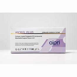 ap2382ab - aicryl plus (polyglactin 910, triclosan coated antibacterial usp 2 0, 90cm 1/2c reverse cutting 40mm needle