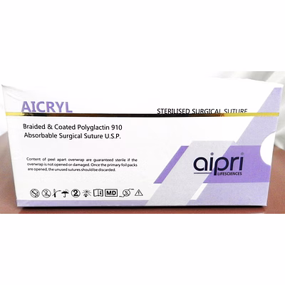 ap2347da/180n ap2347da/180n - polyglactin 910 violet usp 1, 180cm 1/2c round body 50mm / taper cutting 40mm da needle