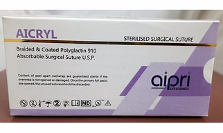 AP2421 - AICRYL (Polyglactin 910) Violet USP 1, 90cm 1/2C Reverse Cutting 40mm Needle