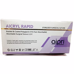 ap2762f - aicryl rapid (polyglactin 910 fast undyed) usp 2-0, 90cm 1/2c taper cutting 35mm