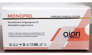 AP1326 - MONOPRIL (Polyglecaprone 25) USP 3-0, 70cm 3/8C Cutting Prime  25mm Needle