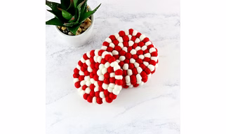 Wool Felt Ball Trivet: Farmhouse Kitchen Decor (20 CM) HOT POT, COASTER ,TABLE MAT, POT HOLDER