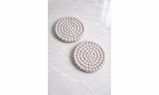 Wool Felt Ball Trivet: Farmhouse Kitchen Decor (20 CM) HOT POT, COASTER ,TABLE MAT, POT HOLDER