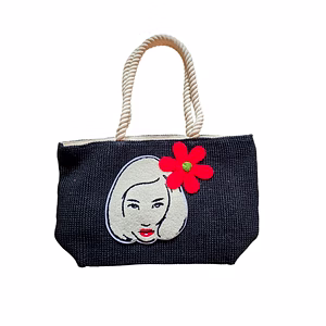 Black Jute Handcrafted Tote Bag