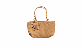 Jute Handbag with Cane Handles