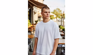 240 GSM Waffle Fabric Cotton T-shirt