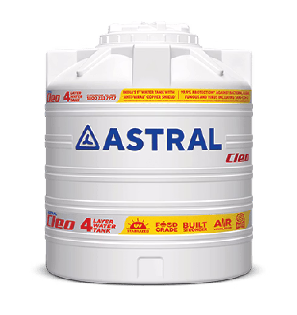 astral pipes cleo 4 layer water tank with anti-viral copper shield