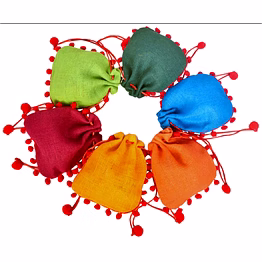 pom pom pouch(jute pouch008)