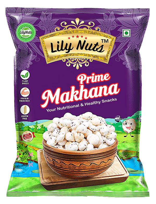 export quality of makhana with 4 suta+ handpicked quality, packed in 100g and 200g pouches