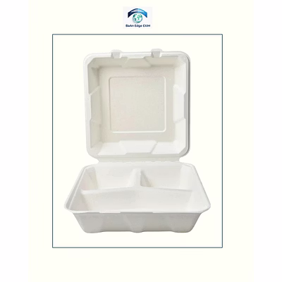 8x8 3 compartment clam shell box