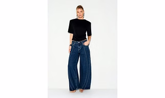 David Hamilton Baggy Straight Flared Fit Denim Jeans Women