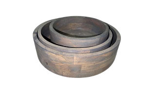 Mango wooden bowl set/3 with grey polish