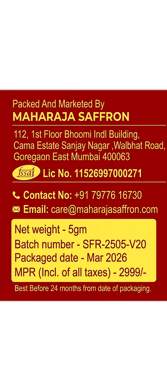 Maharaja Saffron 5gm Premium Kashmiri Saffron image 4