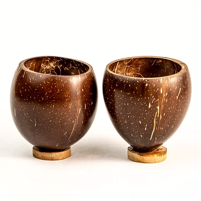 thenga coconut shell cup | perfect for tea/coffee/juice cup - 200 ml