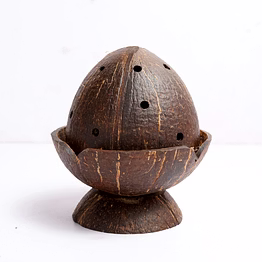 thenga coconut shell dhoop batti stand | wooden incense holder